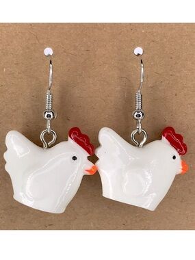 Acrylic Chicken Dnagle Earrings